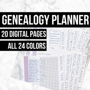 Genealogy Planner Bundle: Printable Ancestry Form for Genealogy (Digital Download) - Family Tree Notebooks