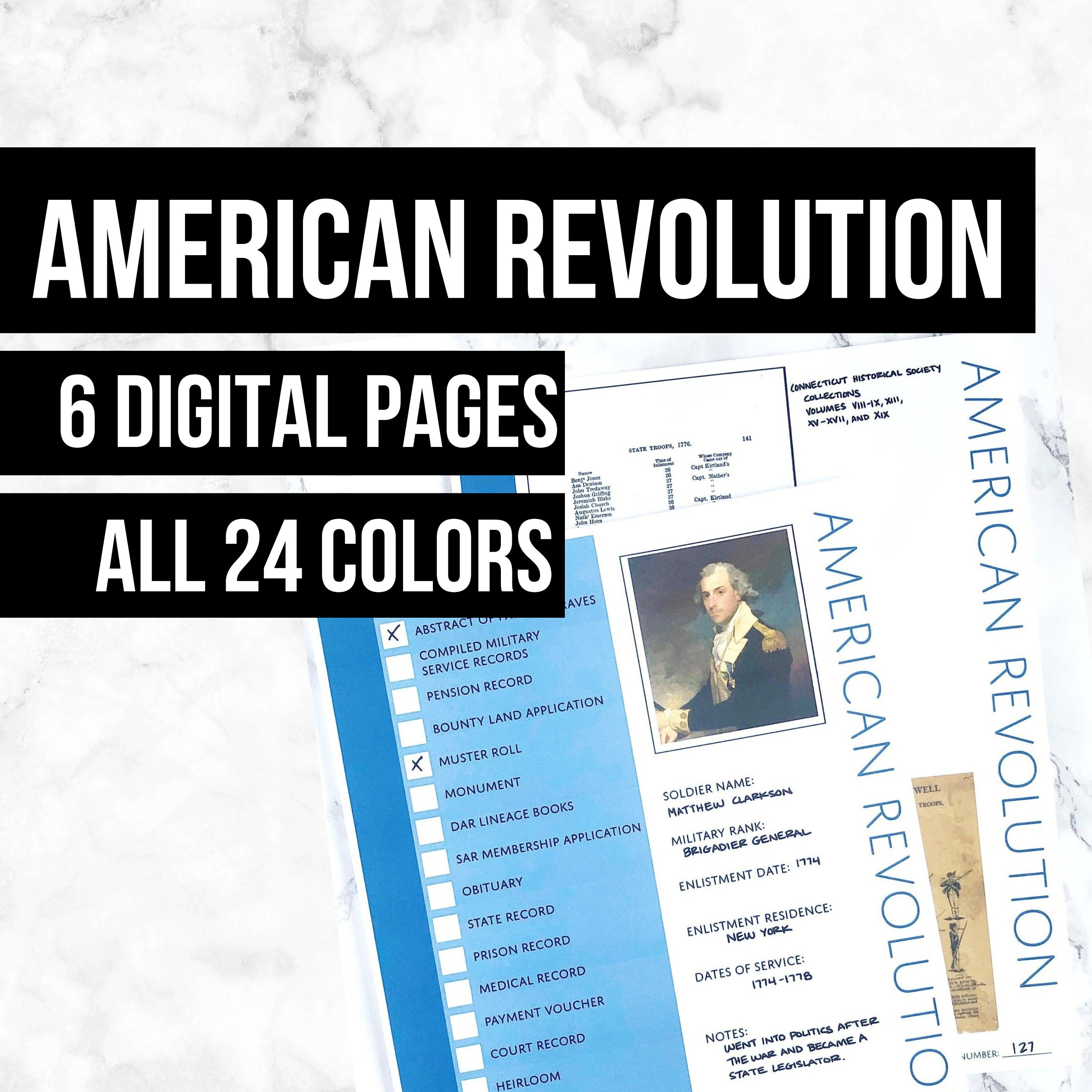 American Revolution Records: Printable Genealogy Forms for - Etsy