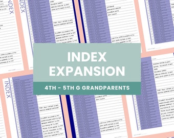 Index Expansion Bundle: Printable Genealogy Pages (Digital Download) - Family Tree Notebooks