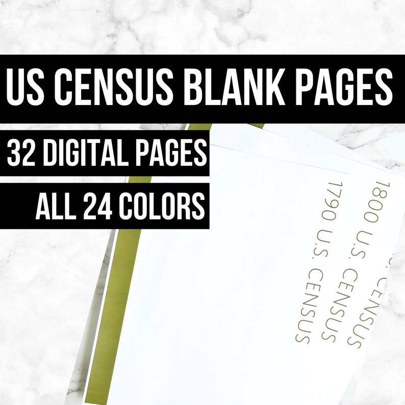 Blank US Census Pages: Printable Genealogy Form digital | Etsy