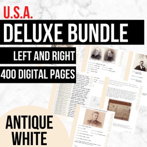 USA Deluxe Family History Bundle - Antique White (Digital Download) - Family Tree Notebooks