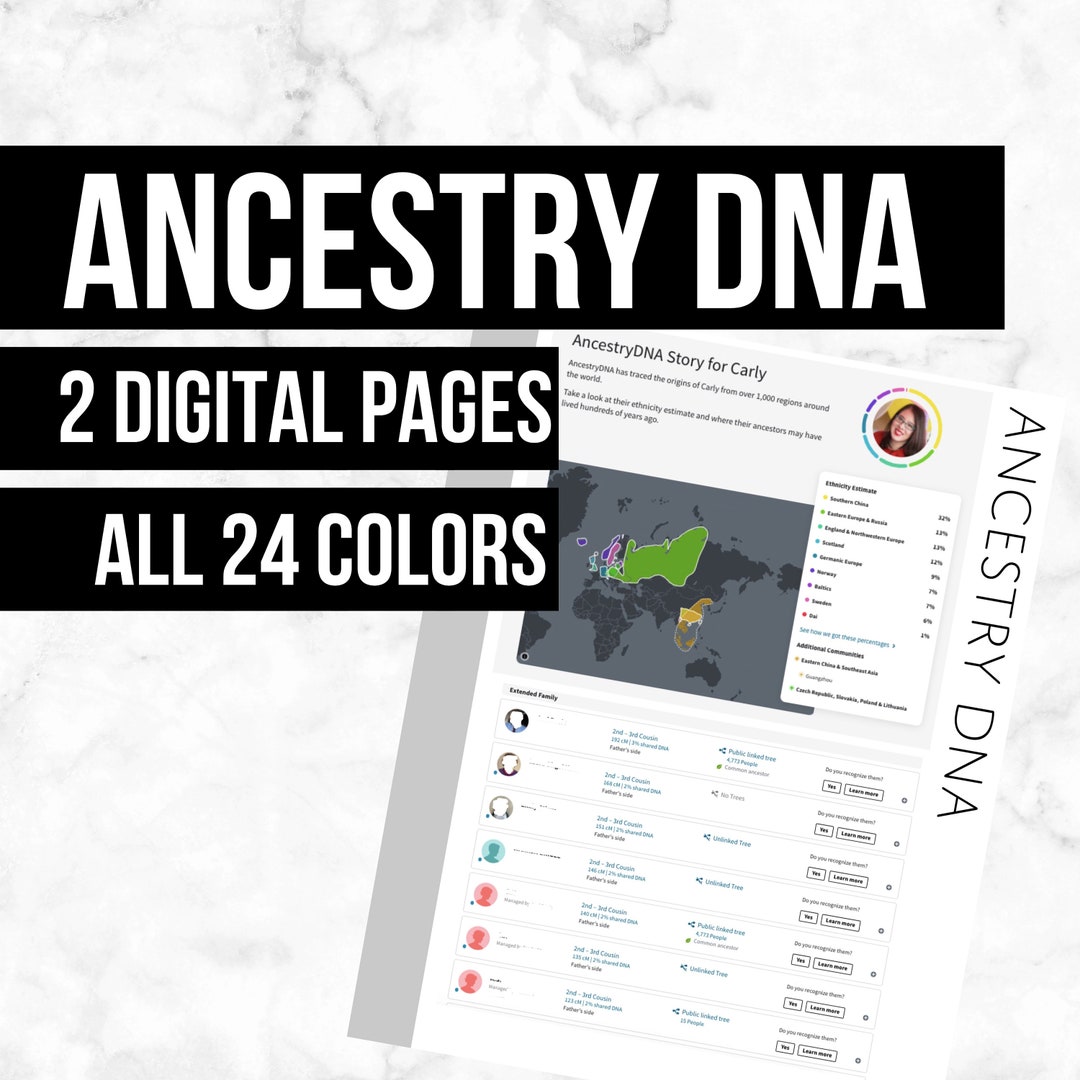 Ancestry DNA: Printable Genealogy Form digital Download Family Tree ...