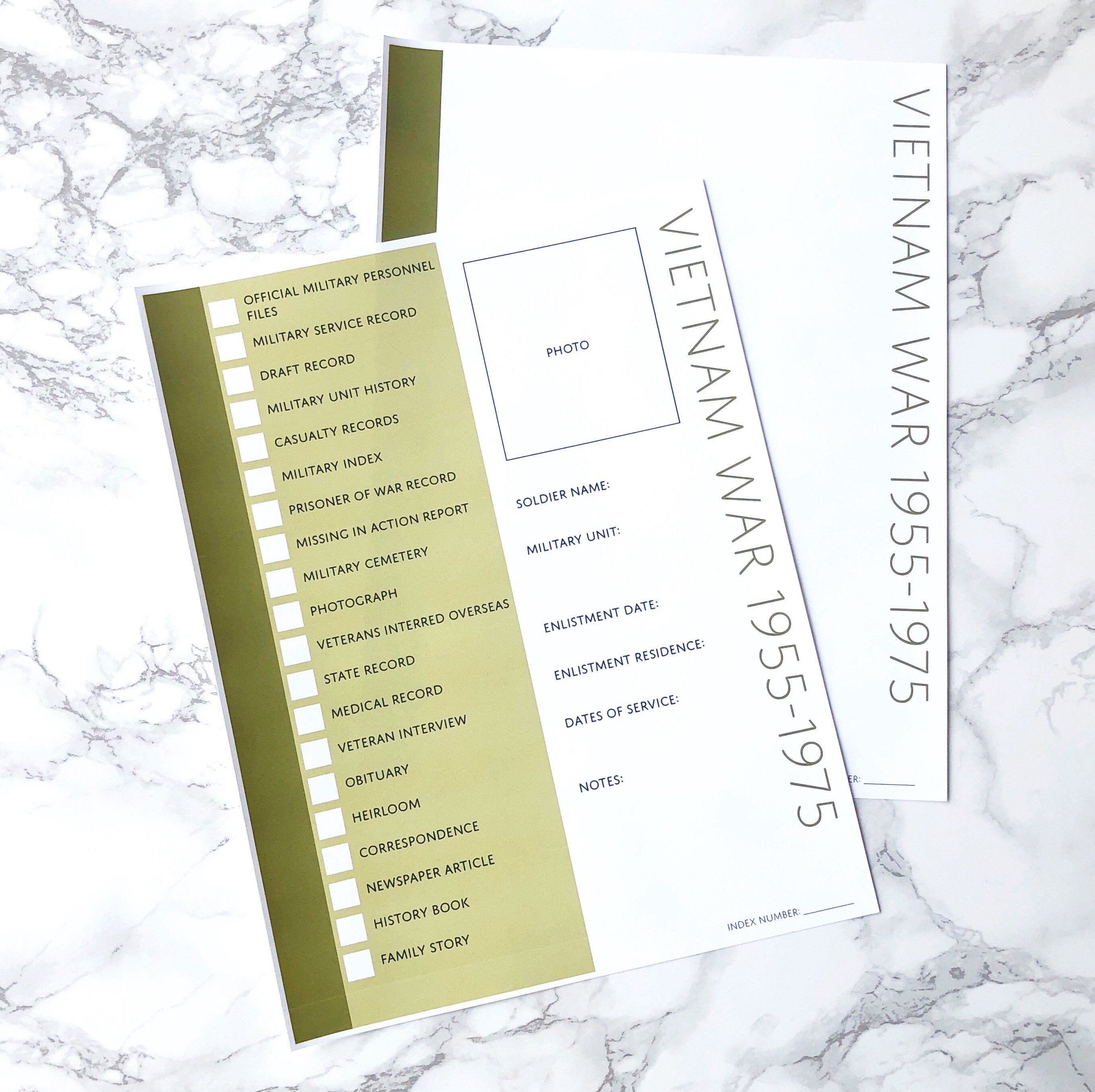 Vietnam War Pages: Printable Genealogy Forms Digital - Etsy Australia