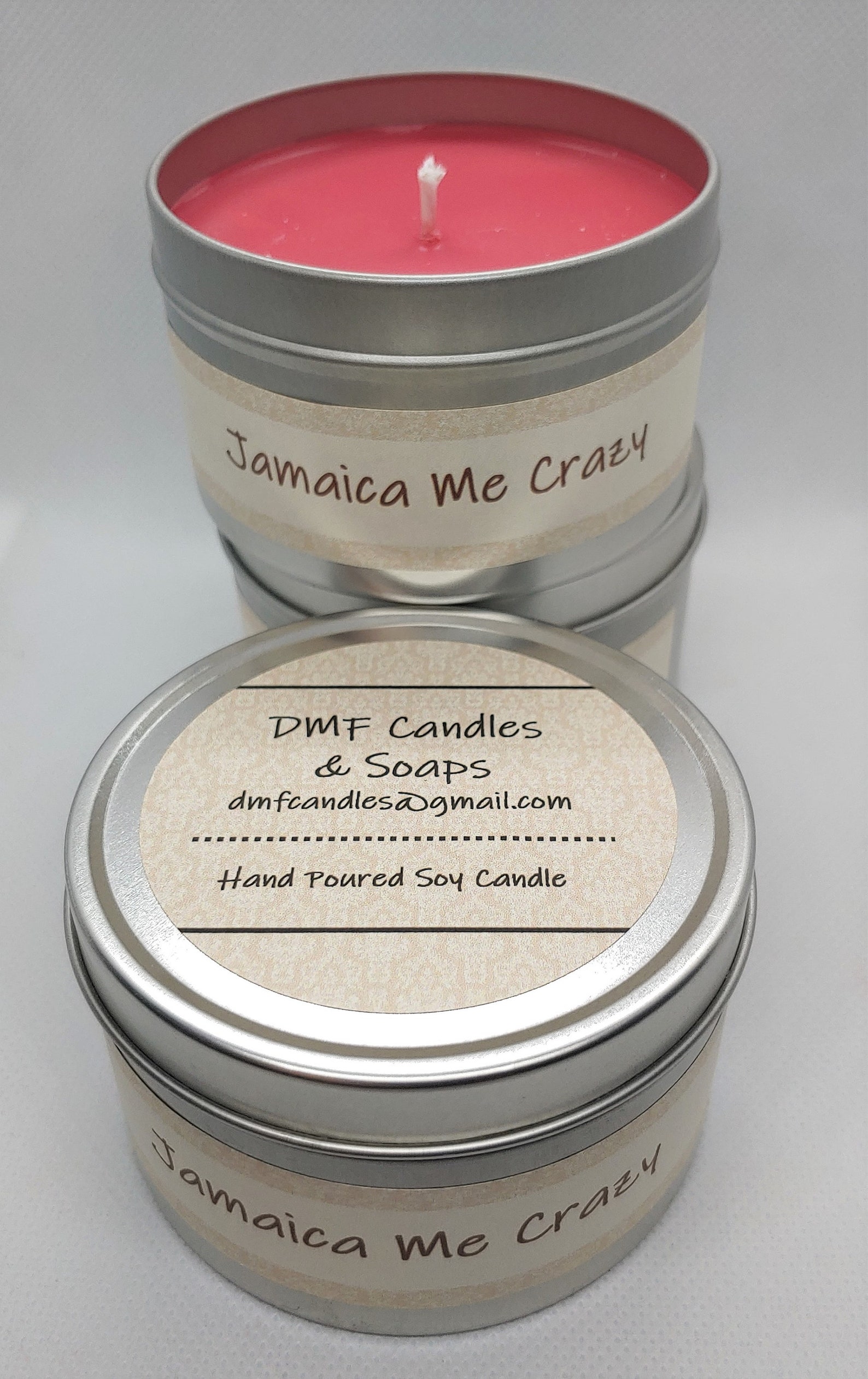 Jamaica Me Crazy Soy Candle 8 Oz Tin Red Candle Scented Etsy