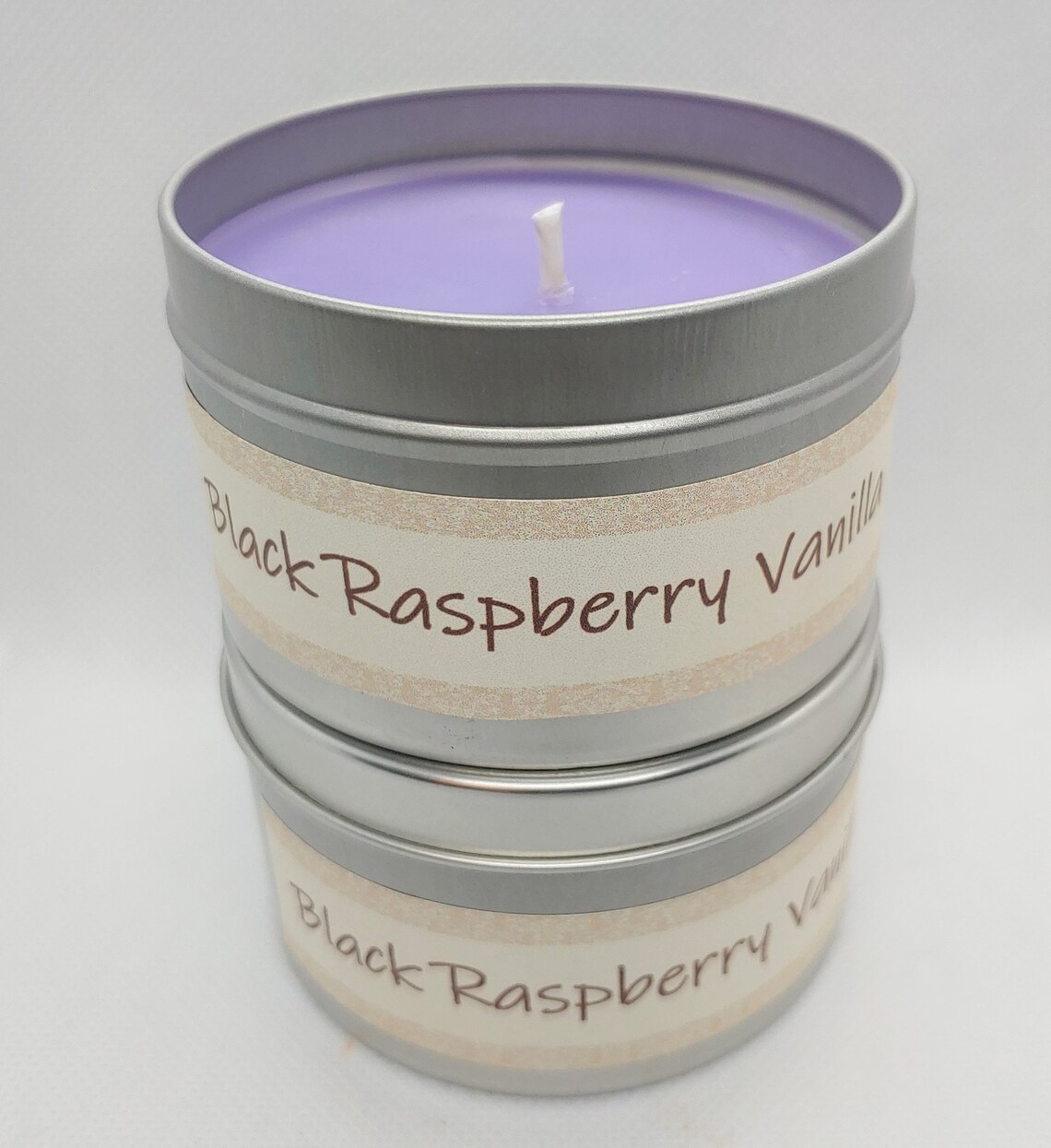 Black Raspberry Vanilla, Soy Candle, 8 Oz Tin, Purple Candle, Scented