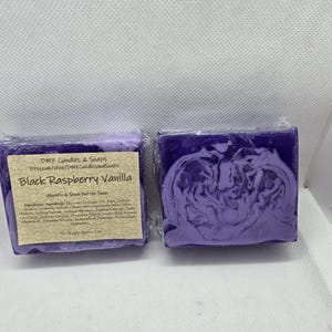Black Raspberry Vanilla ~ Swirled, Glycerin & Shea Butter ~ Purple Soap ~ Soap Bar