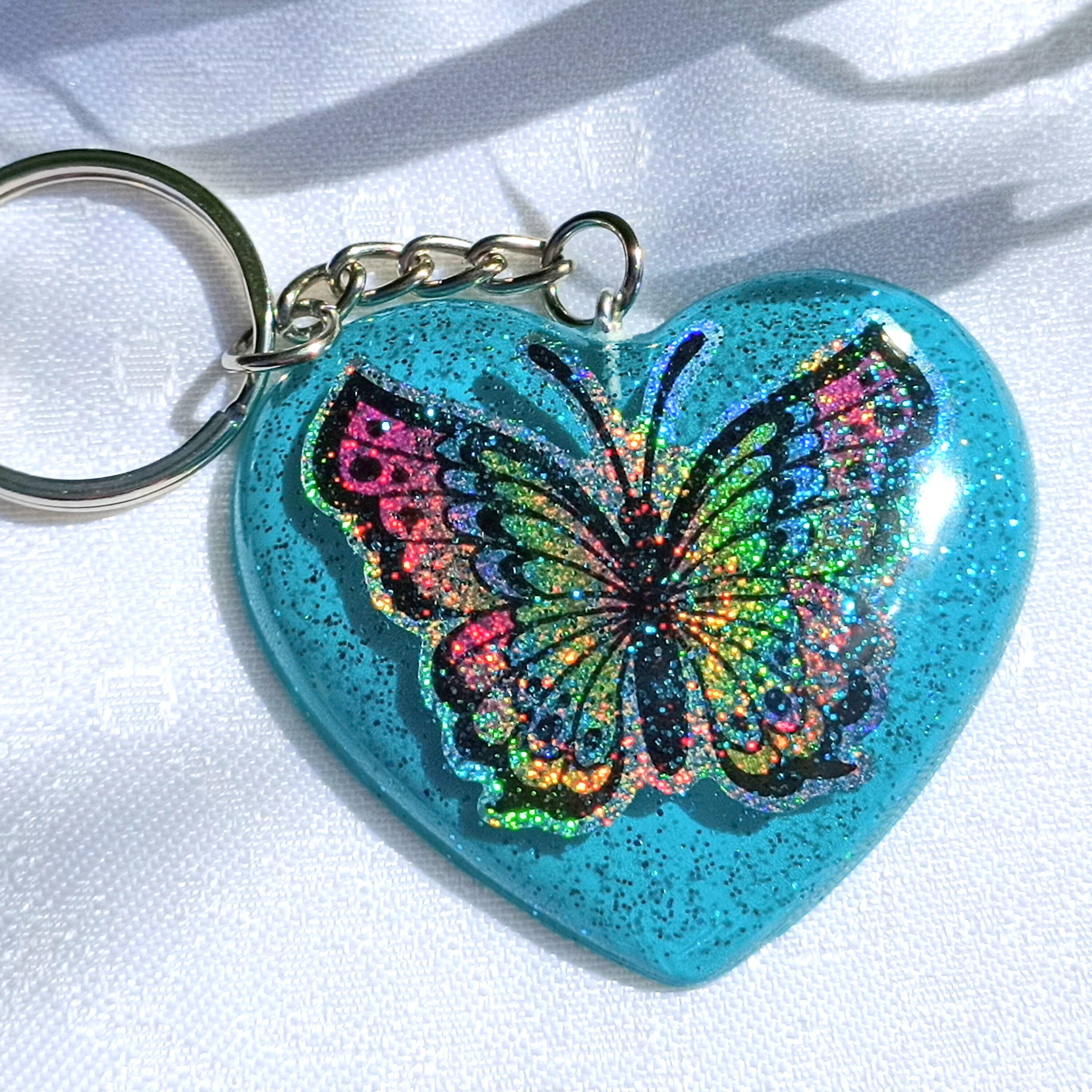 Novelty Resin Heart Keychain Heart Keychain Handcrafted Etsy