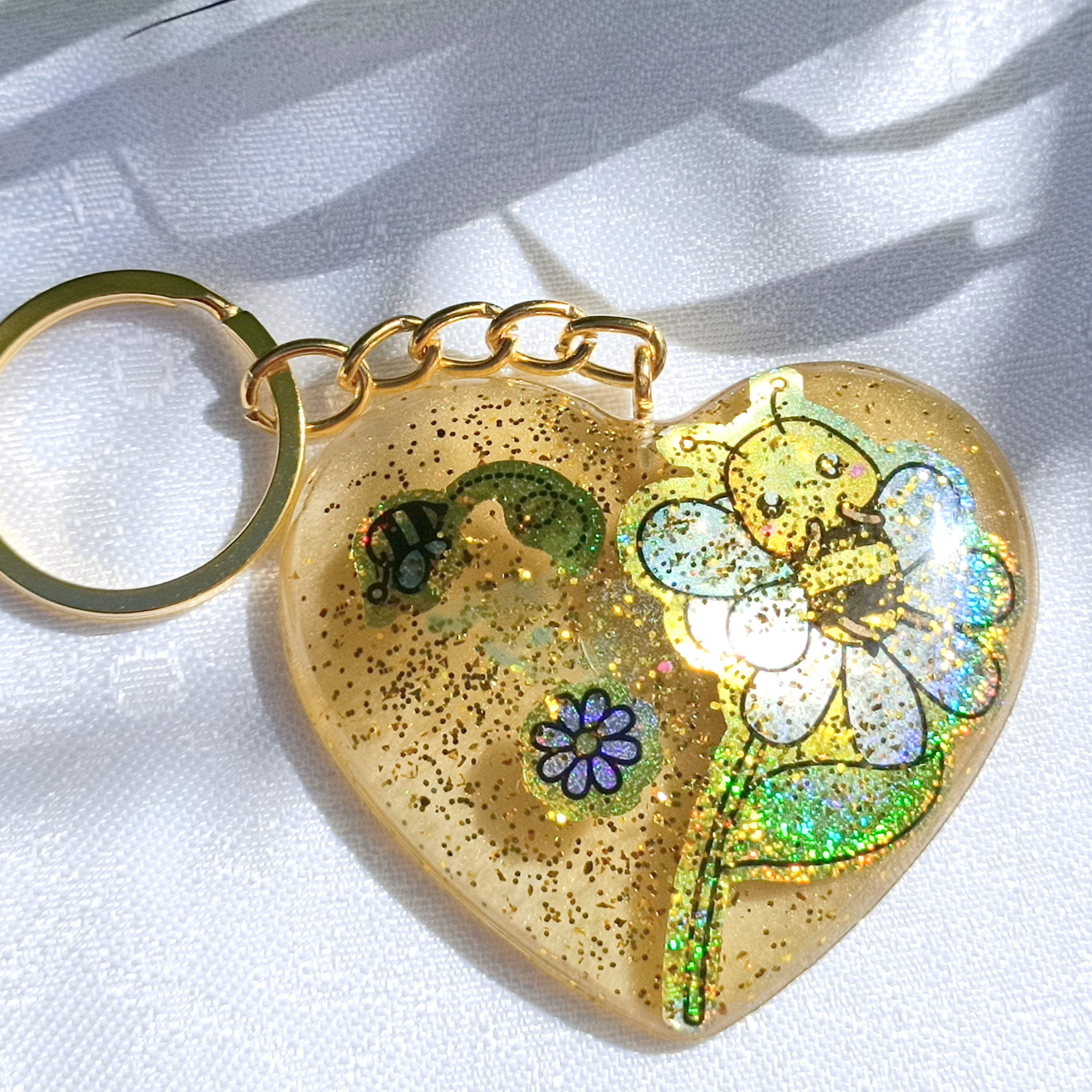 Novelty Resin Heart Keychain Heart Keychain Handcrafted Etsy