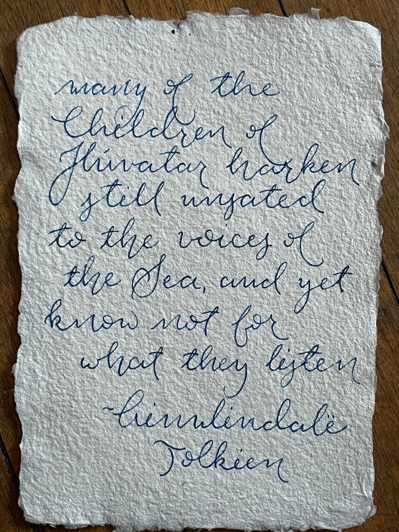 Silmarillion Quote handwritten calligraphy Tolkien quote from Ainulindal\u00eb