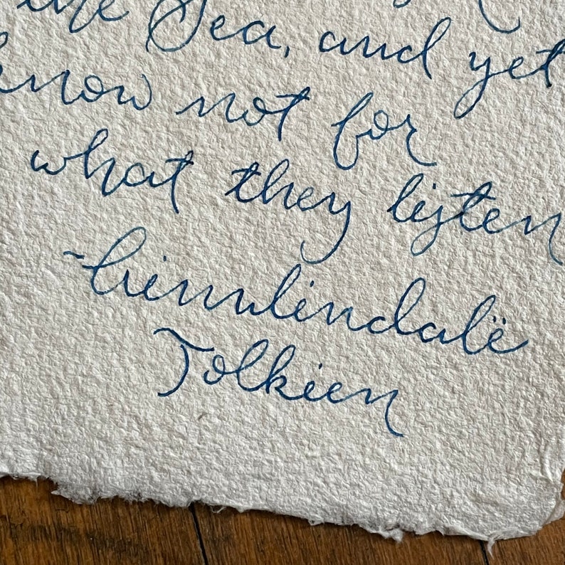 Silmarillion Quote handwritten calligraphy Tolkien quote from Ainulindal\u00eb