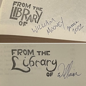 From The Library Of rubber stamps, hand carved stamps