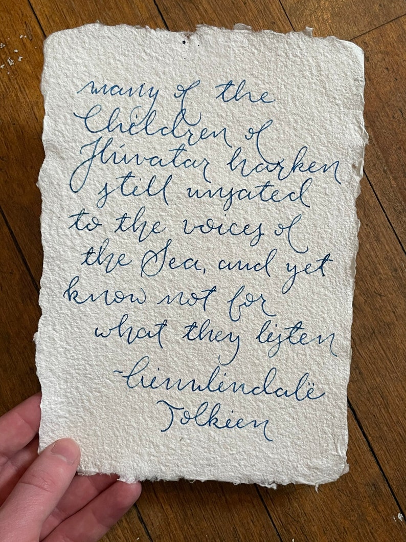 Silmarillion Quote handwritten calligraphy Tolkien quote from Ainulindal\u00eb