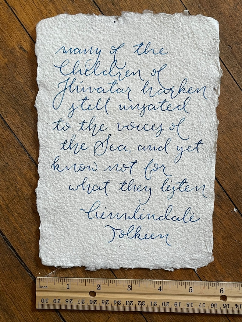 Silmarillion Quote handwritten calligraphy Tolkien quote from Ainulindal\u00eb