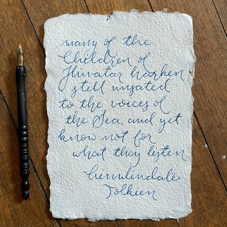 Silmarillion Quote handwritten calligraphy Tolkien quote from Ainulindal\u00eb