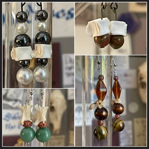 Spine Earrings - vertebrae, scavenged bone jewelry, ethically sourced