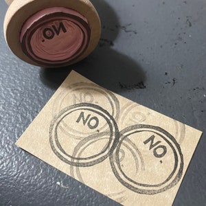 No. Label Stamp, hand carved number label rubber stamp
