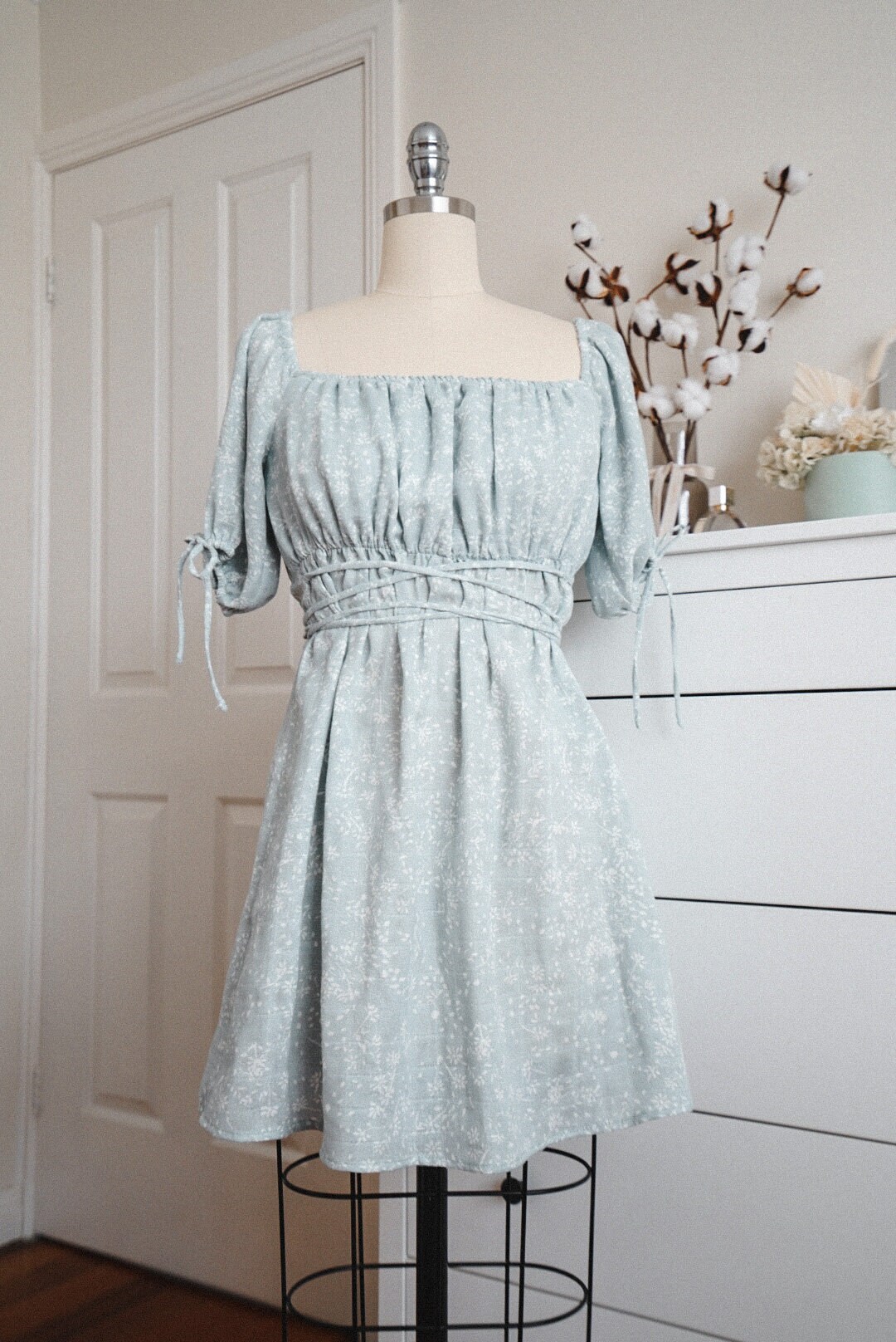JOSEPHINE Puff Sleeve Dress With Ties Printable Sewing