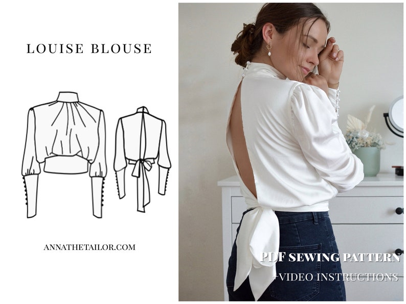 Louise Open Back Silk Blouse With Back 