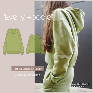Everly Hoodie Sewing Pattern: Loose-Fit Design, XS-XL (A4 PDF Digital Download)