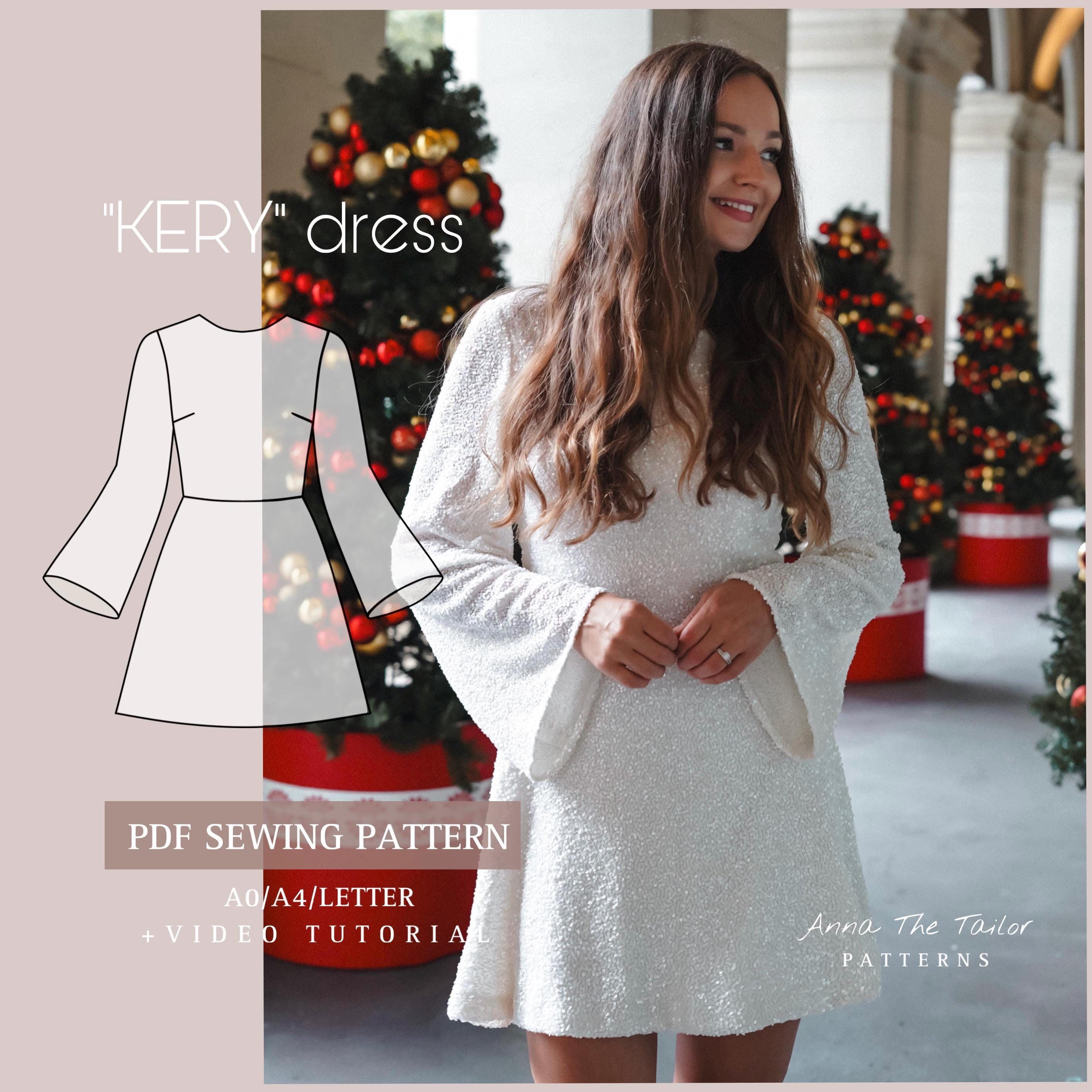KERY Holiday Dress Sewing Pattern: Open Back, Wide Sleeves (PDF Digital Download) - Etsy KERY Holiday Dress Sewing Pattern: Open Back, Wide Sleeves (PDF Digital Download) - Etsy
