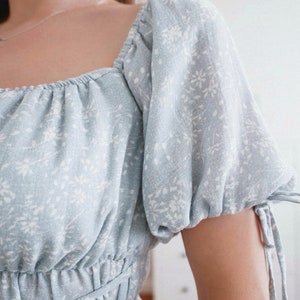 JOSEPHINE Puff Sleeve Dress With Ties Printable Sewing Pattern A4 Pdf ...