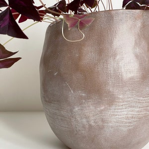 Large Stoneware Glazed Textured Vase image 4