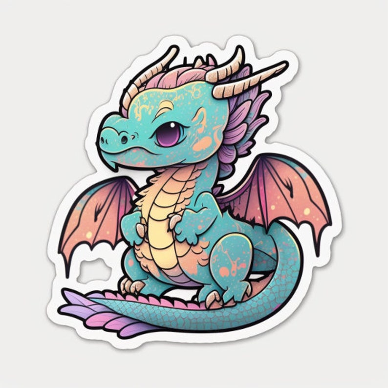 Printable Cute Dragon Sticker Bundle Dragon PNG Clip Art 9 Cute Dragons ...