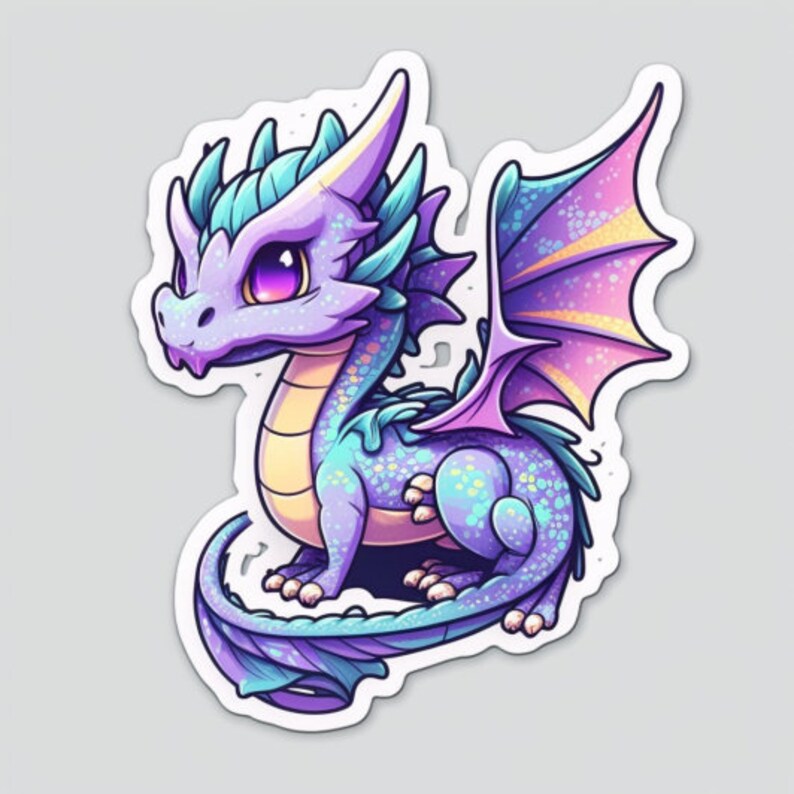 Printable Cute Dragon Sticker Bundle Dragon PNG Clip Art 9 Cute Dragons ...