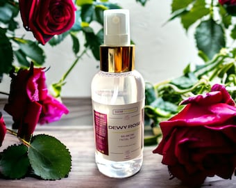 Dewy Rose | Rose Water Hydrating Spray | Natural Toner | Facial Mist for Dry Skin | Safe For All Skin Types