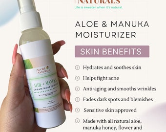Aloe and Manuka Honey Cream Moisturizer | For All Skin Types | Hydrates and Nourishes Skin