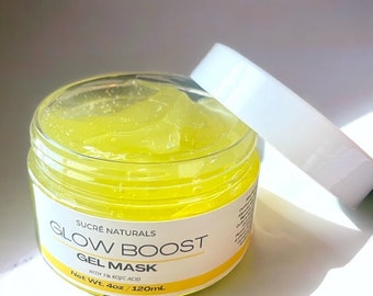 Glow Boost Hydrating Aloe & Turmeric Gel Mask - For Acne Prone, Dry and Oily Skin Types - Helps Clear Skin - Boost Glow - Restore Hydration