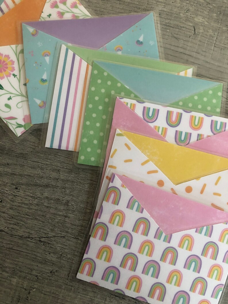 Laminated Mini Cash Envelopes. Set of 3. Wallet Cash Envelope Etsy