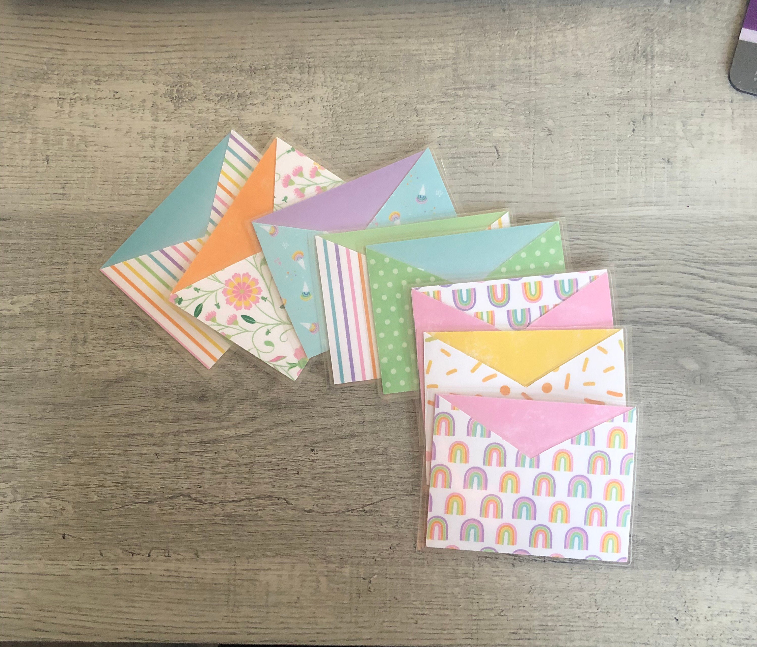 Laminated Mini Cash Envelopes. Set of 3. Wallet Cash Envelope Etsy