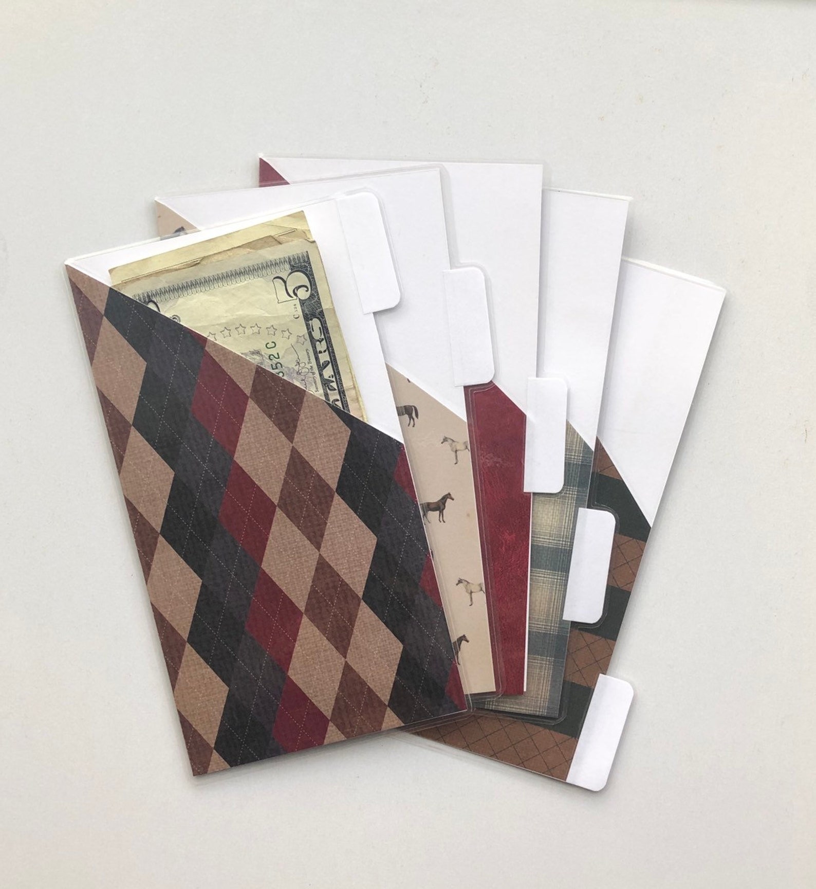 Laminated Cash Envelopes With Tabs Dividers. Set of 5. Wallet Etsy