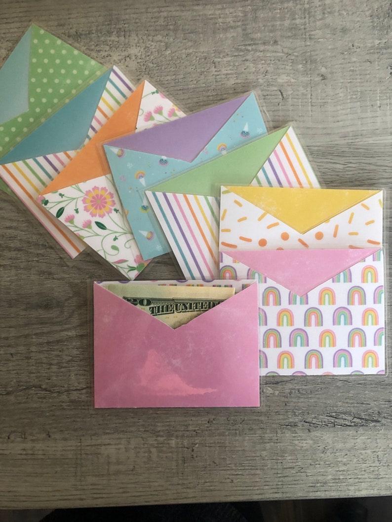 Laminated Mini Cash Envelopes. Set of 3. Wallet Cash Envelope Etsy
