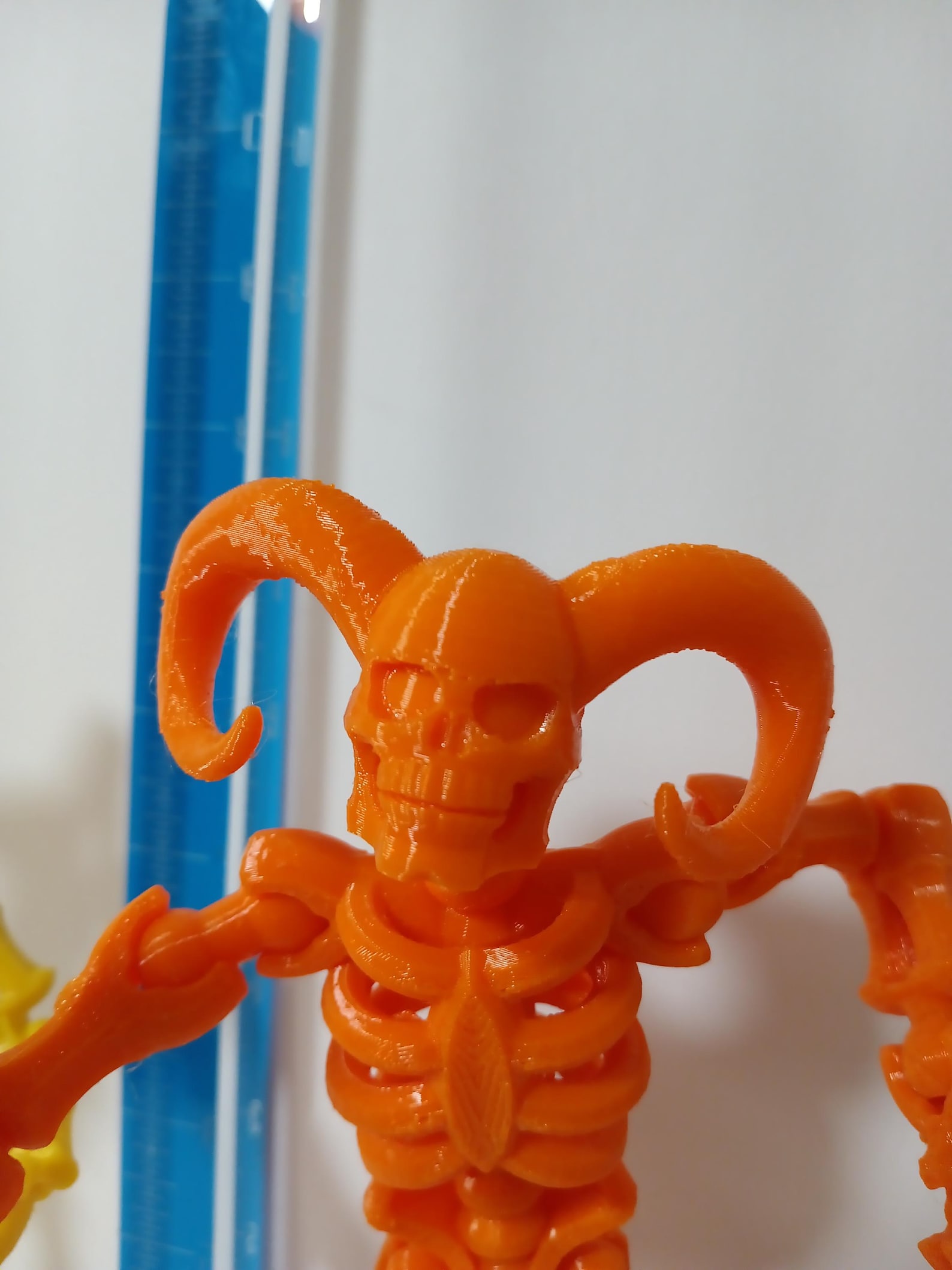 3D Printed Skeleton Action Figure-with Horned Skull Mod - Orange - Etsy