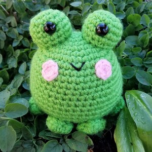 Cute Happy Frog Buddy | Crochet Amigurumi Yarn Toy | Stuffed Animal Plush Plushie