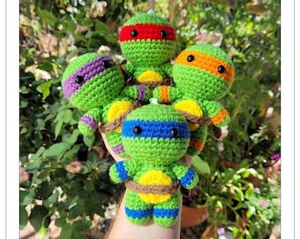 Pattern Only | 90s Cartoon Inspired | Turtle Crochet Amigurumi | Stuffed Toy Yarn Plush Plushie