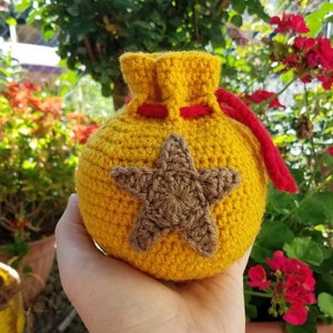 Crossing Inspired |Crochet Amigurumi Drawstring | Bell Dice Coin Pouch Bag