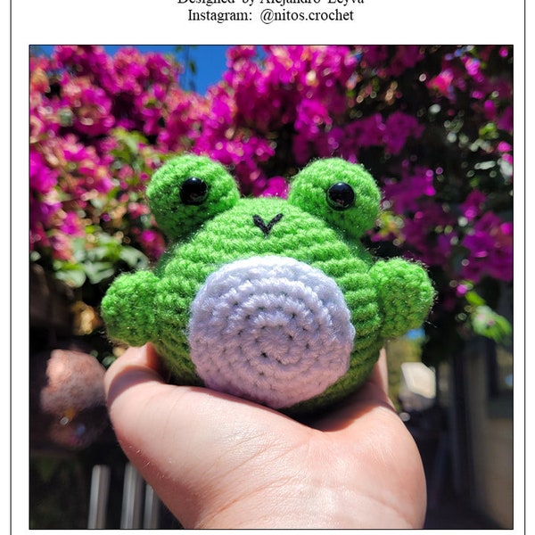 Pattern Only | Cute Chunky Frog Crochet | Stuffed Toy Animal | Amigurumi Yarn Plush