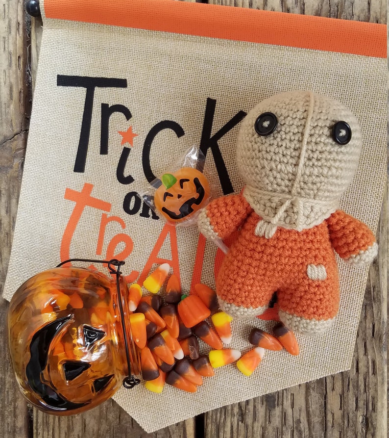 Pattern Only Trick 'r Treat Inspired Halloween Sam Crochet Amigurumi