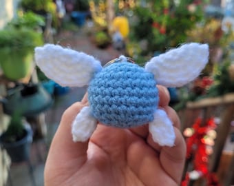 Zelda Inspired | Navi Fairy Crochet Keychain | Amigurumi Yarn Plush Plushie Keyring