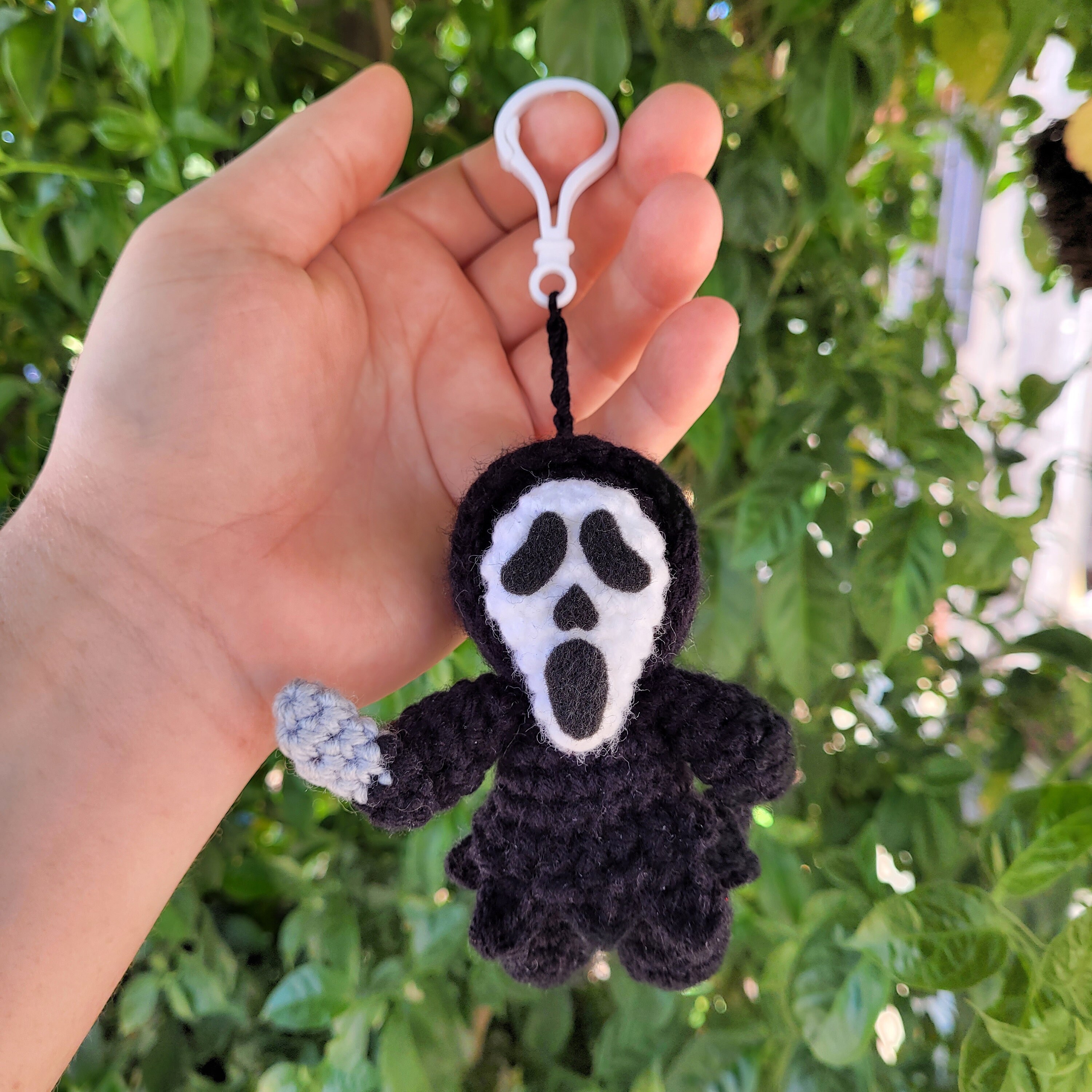 Scream Inspired Ghostface Crochet Keychain Amigurumi Stuffed Etsy