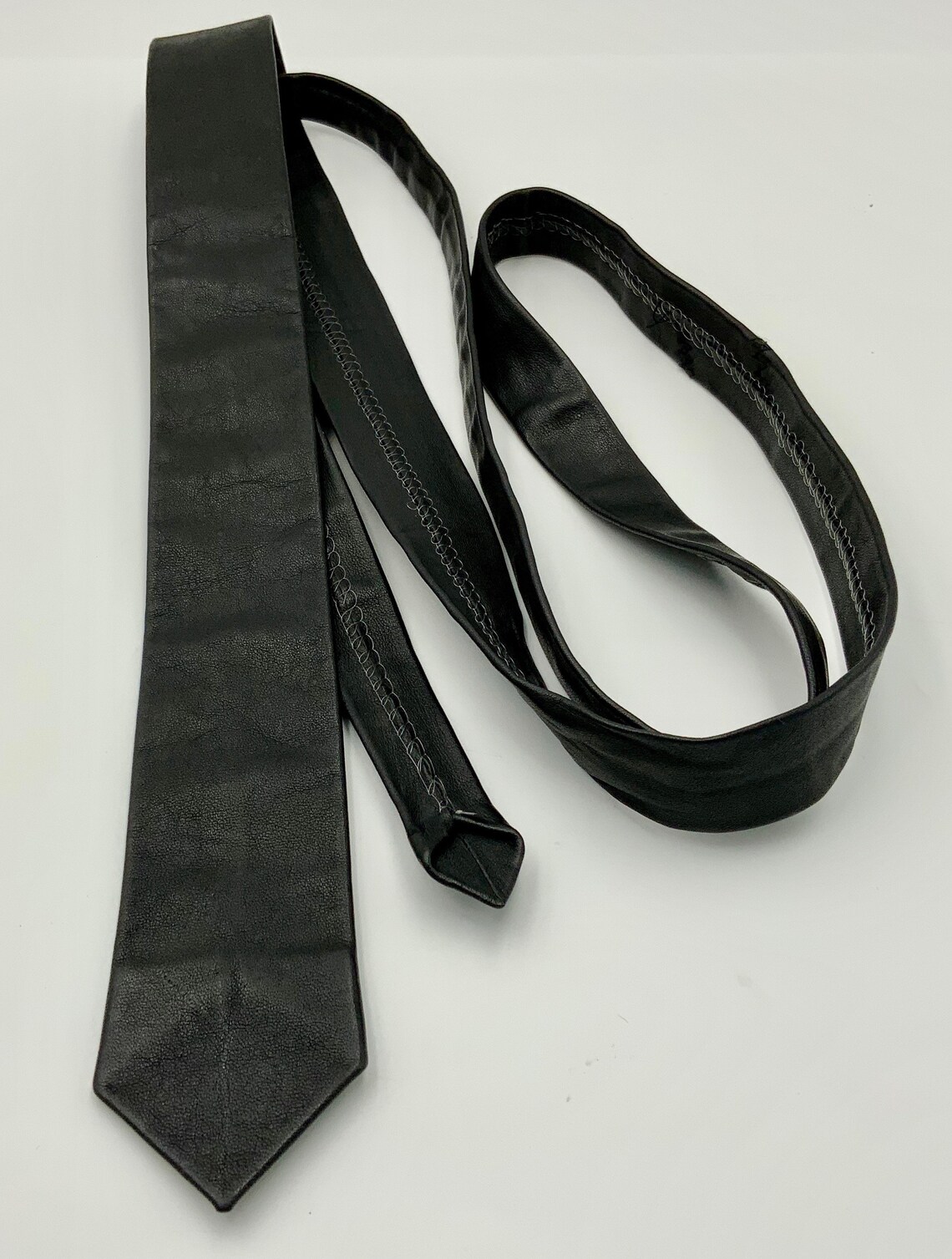 thin leather tie