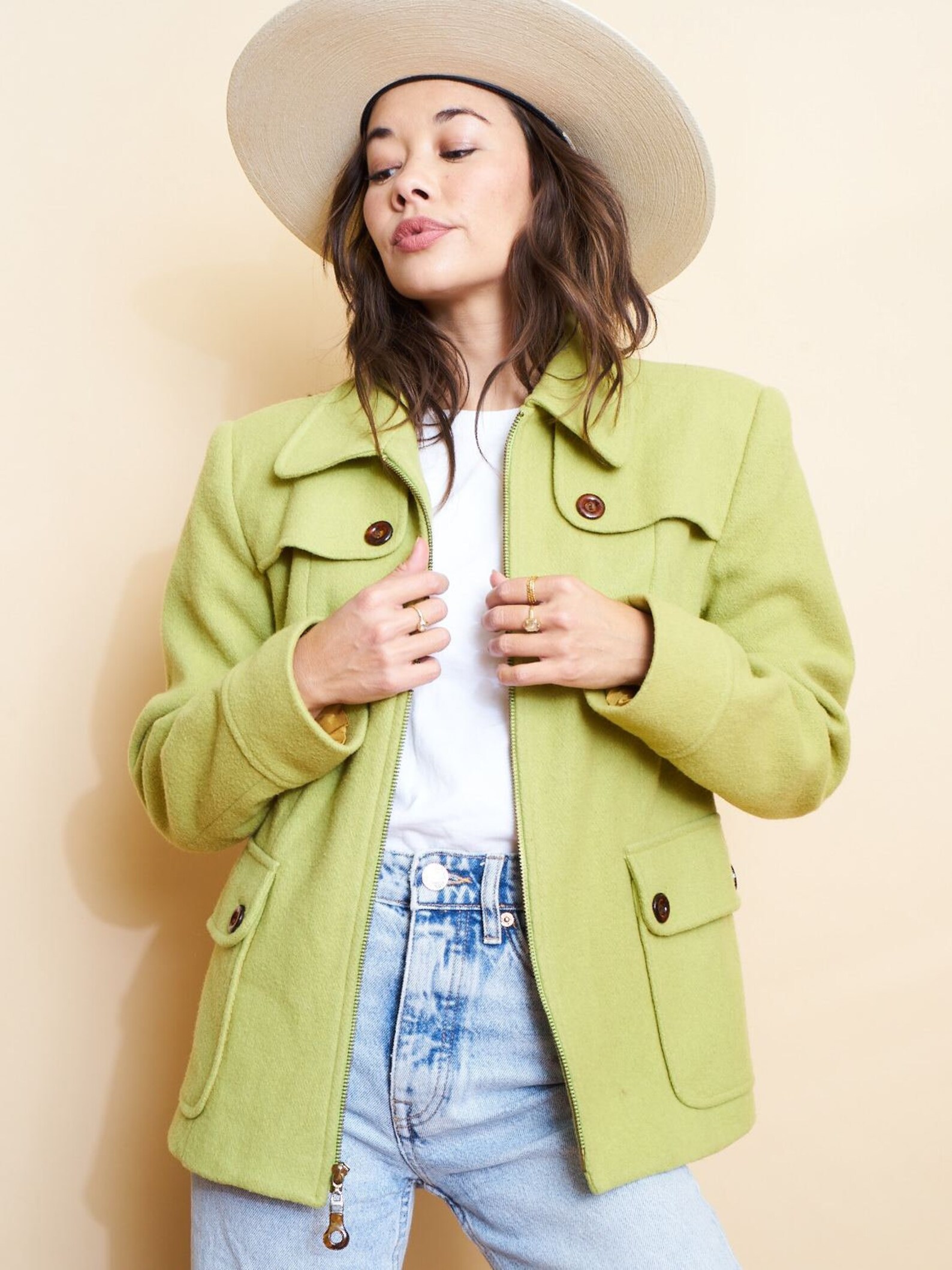 Vintage Pistachio Wool Jacket Sz SM Etsy