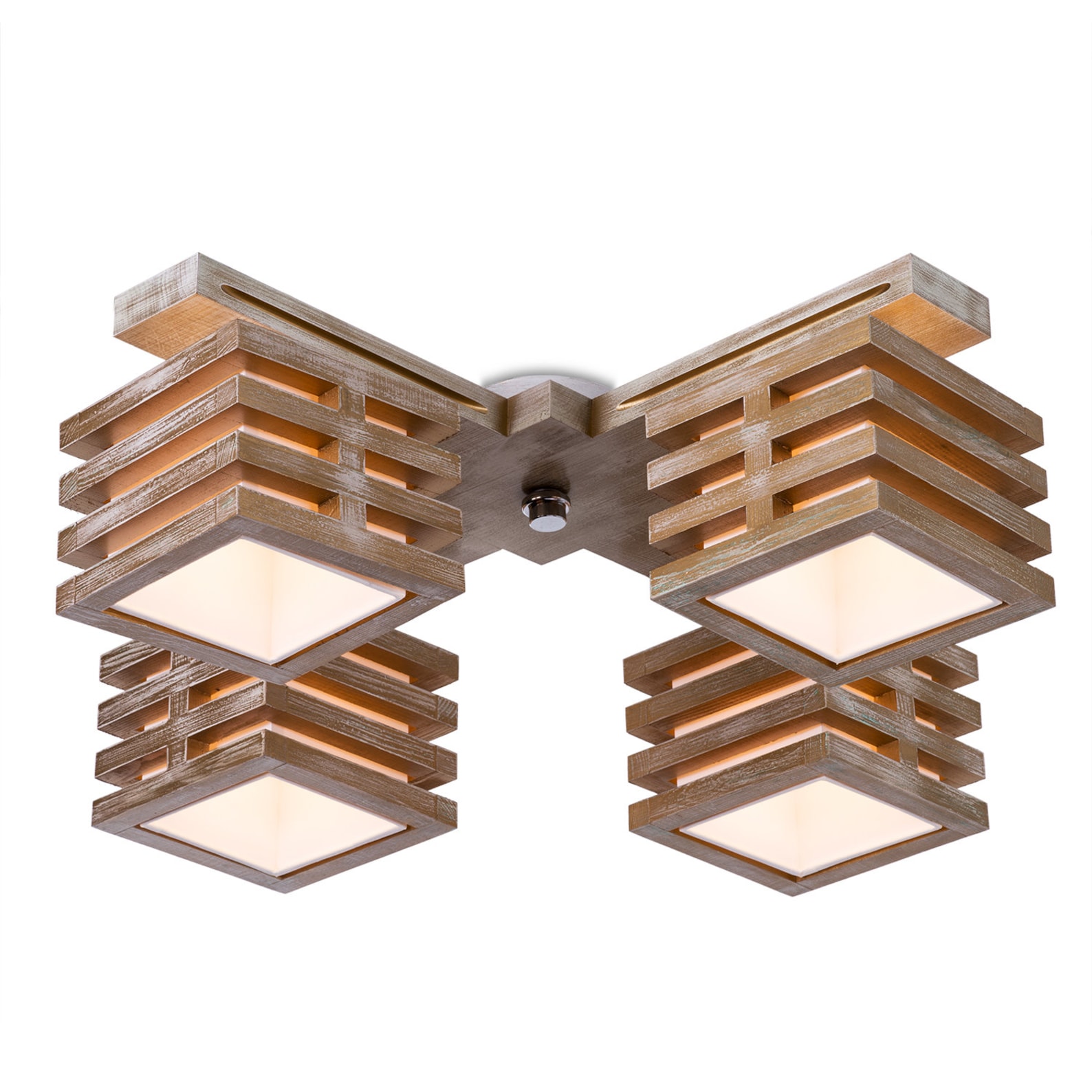 Wood Lamp Shade Modern Ceiling Lighting Geometric Pendant Etsy