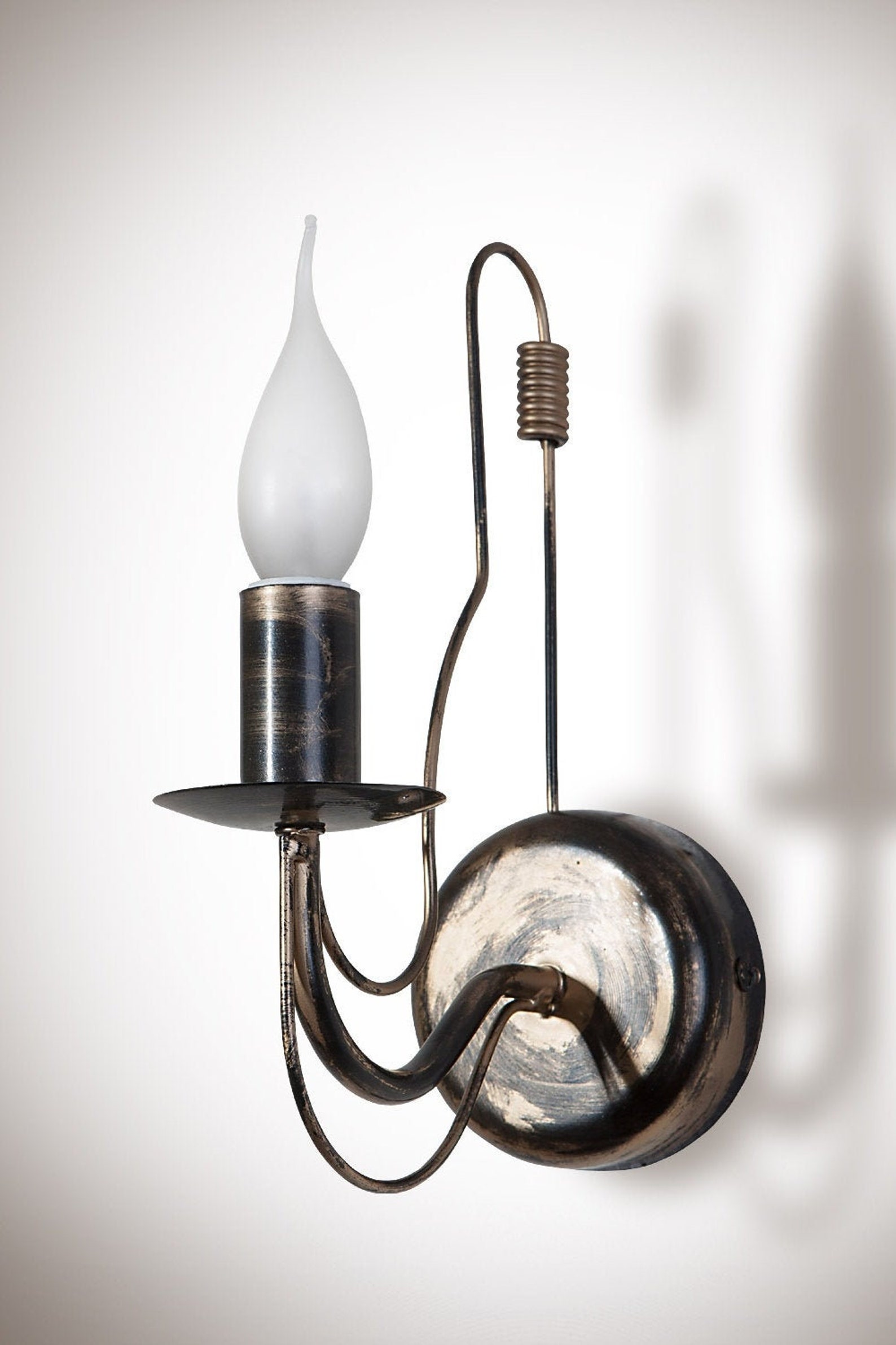 Rustic wall sconce antique candle holder light farmhouse ...