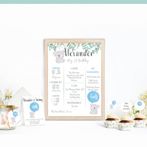 Australian Animals Koala Personalized Printable Birthday Party Decorations Set, Bundle, Koala Birthday, Koala Party, Baby Animals, KB-3