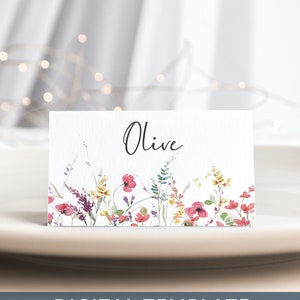 Pastel Little Wildflower Place kaarten Boho Baby Shower Place kaarten Floral Bridal Shower Place kaarten Boho Baby Shower Boho Baby Shower 117