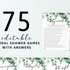 Eucalyptus Bridal Shower Games Bundle Greenery Bridal Shower Bingo Leafy Bridal Shower Elegant Bridal Shower Wedding Shower Printable 92